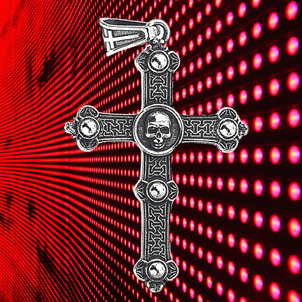 Cross Skull Stainless Steel Pendant Necklace